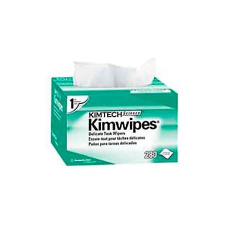 Kimberly-Clark Kimtech Science Kimwipes Delicate Task Wipes, Pop-Up Box, White, 286 Sheets/Box, 4.39" x 8.2" KIM34155